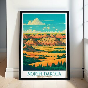 North Dakota Travel Poster - Theodore Roosevelt National Park Art - Theodore Roosevelt National Park Poster - North Dakota Art