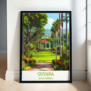 Guyana Poster - Framed Promenade Gardens Print - Guyana Wall Art - Guyana Canvas Print - Guyana Travel Gift & Souvenir