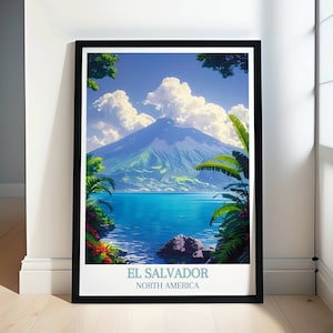 Authentic El Salvador Travel Posters  -  Lake Coatepeque  Art Collection - El Salvador Wall Decor