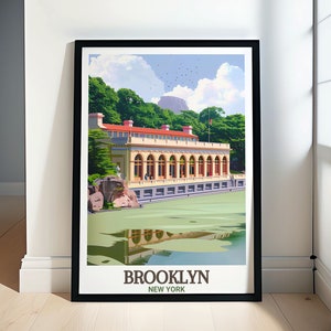 Póster de Brooklyn - Impresión enmarcada de Prospect Park - Arte mural de Brooklyn - Impresión en lienzo de Brooklyn - Regalo de viaje de Brooklyn - Recuerdo de Brooklyn