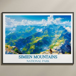 Simien Berge Poster - Simien Berge Druck - Simien Berge Wandkunst - Äthiopien Gerahmt - Äthiopien Leinwanddruck
