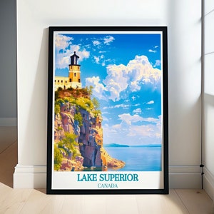 Lake Superior Poster Series - Lake Superior Wall Decor - Art Prints of Split Rock Lighthouse