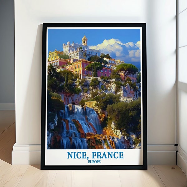 Nice Travel Poster - Iconic Scenes from the Heart of the Riviera - Capturing Nice in Vibrant Art Prints - Nice Skyline Print