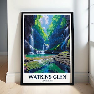Watkins Glen State Park Poster - Watkins Glen Art - Watkins Glen Print - Watkins Glen Poster - Watkins Glen Canvas  - Watkins Glen Framed