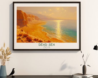Dead Sea Travel Print | Israel Landscape | Middle East | House Warming Gift | The Dead Sea Print | The Dead Sea Poster | Jordan
