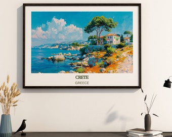 Crete Art - Crete Print - Crete Poster -Crete Wall Art -Crete Decor -Crete Island Art - Crete Travel Art -Crete Greece Art - Crete Beach Art