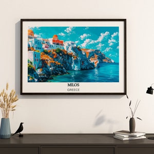 Milos Travel Poster Milos Print Greece Art Print Milos Gift Milos Wall Art Milos Artwork Greece Decor