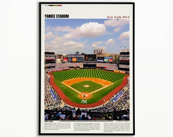 Yankee Stadium Print | New York Yankees Poster | MLB Stadium Poster | Travel Art Print | Housewarming Gift
