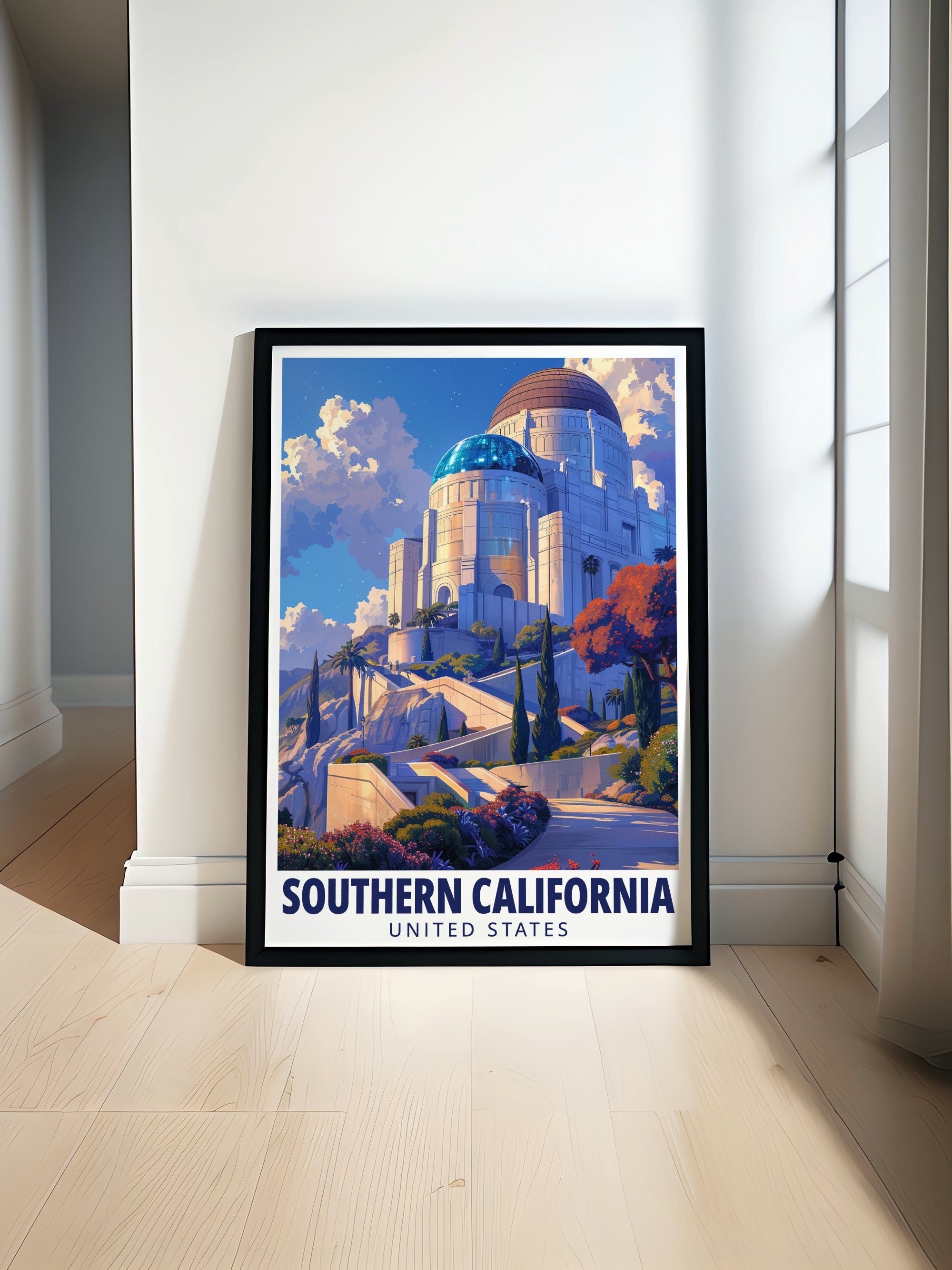 Southern California Poster - Griffith Observatory Art Print - Southern California Art -  Southern California Art Print