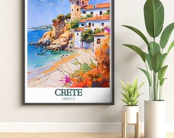 Crete Greece Wall Art, Elafonissi Pink Sand Poster, Balos Lagoon Print, Greek Islands Beach Decor