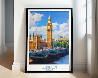 London Framed Print - Big Ben and Houses of Parliament Print - London Poster - London Canvas Print - London Wall Art - London Gifts