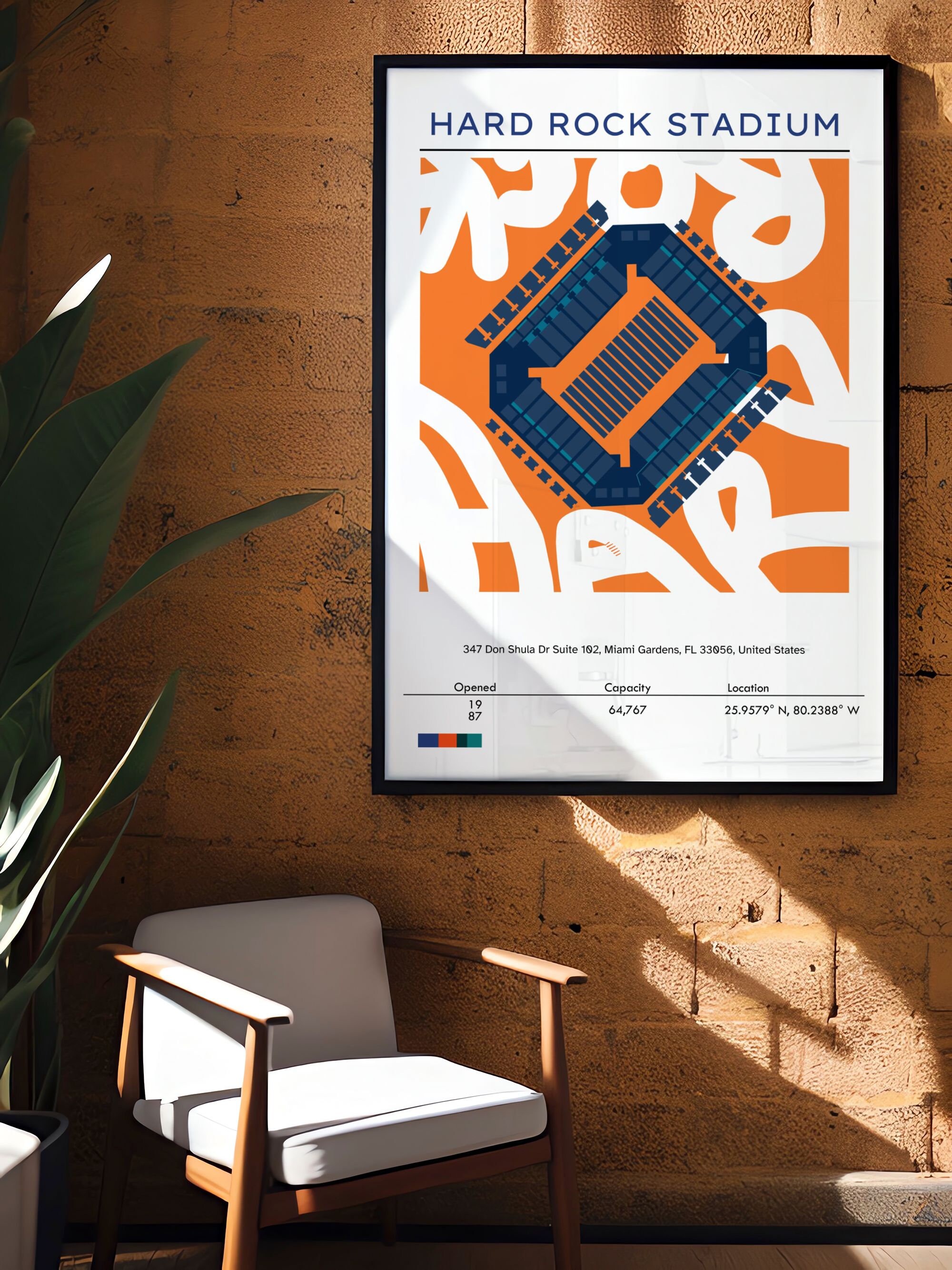 Hard Rock Stadium Wall Art NCAA Stadium Travelposter Miami Hurricanes — free download