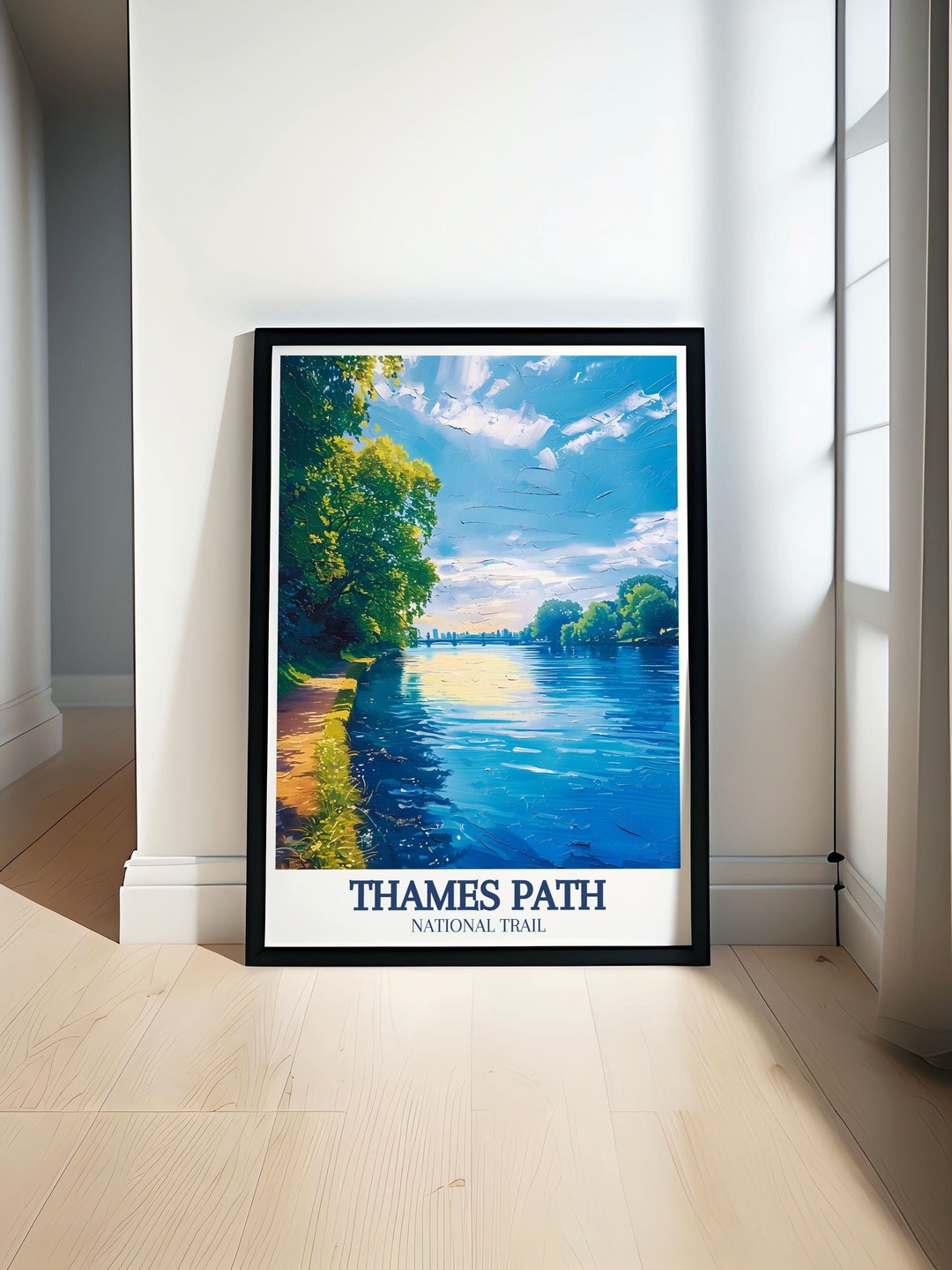 Thames Path Print - River Thames Path Poster and Art Print - River ...