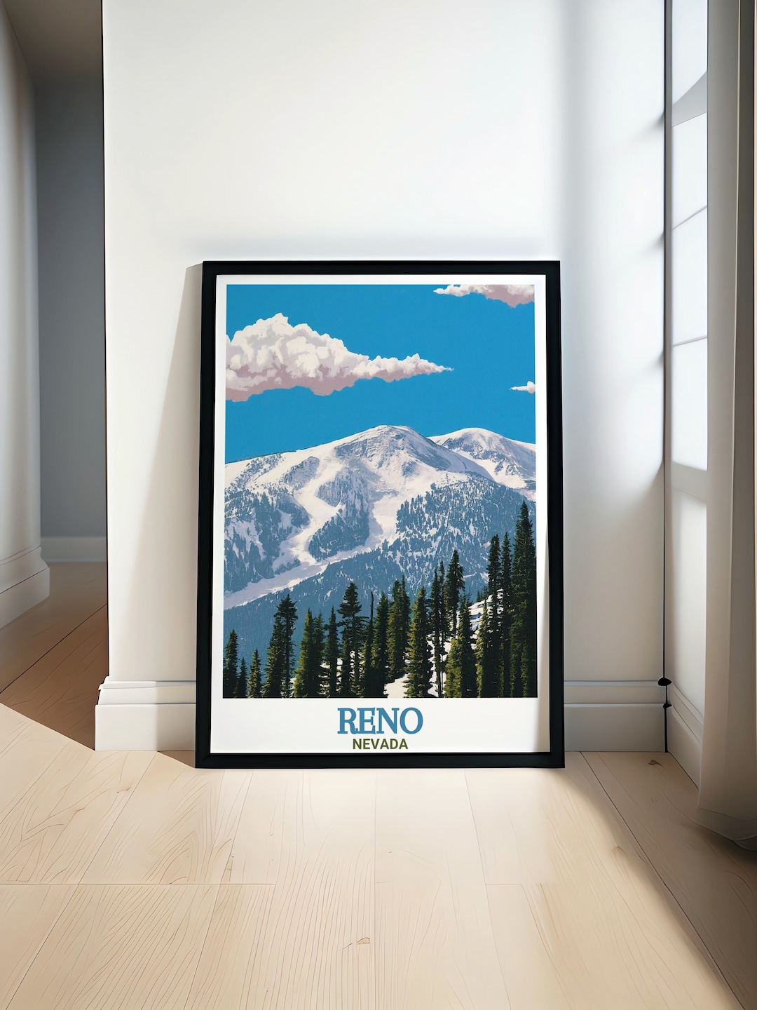 Reno Poster - Mount Rose Ski Art - Mount Rose Print - Reno Wall Art ...