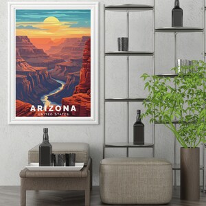 Discover the perfect gift for any occasion with this stunning Grand Canyon Art. Whether for Christmas gifts or birthdays, this Arizona Travel Print is sure to impress with its vibrant depiction of the Grand Canyons natural beauty and scenic charm.