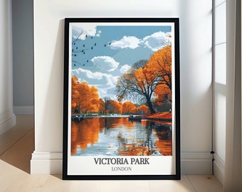 London with Victoria Park and Hackney Art Prints - London Travel Posters  - East Londons Finest Scenes Travel Poster