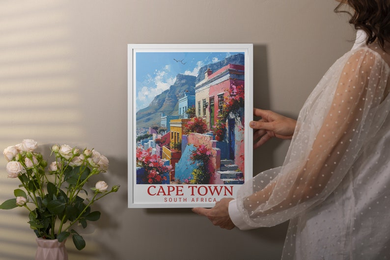 Cape Town Wall Art Bo kaap Decor And South Africa Travel Art Bo kaap 