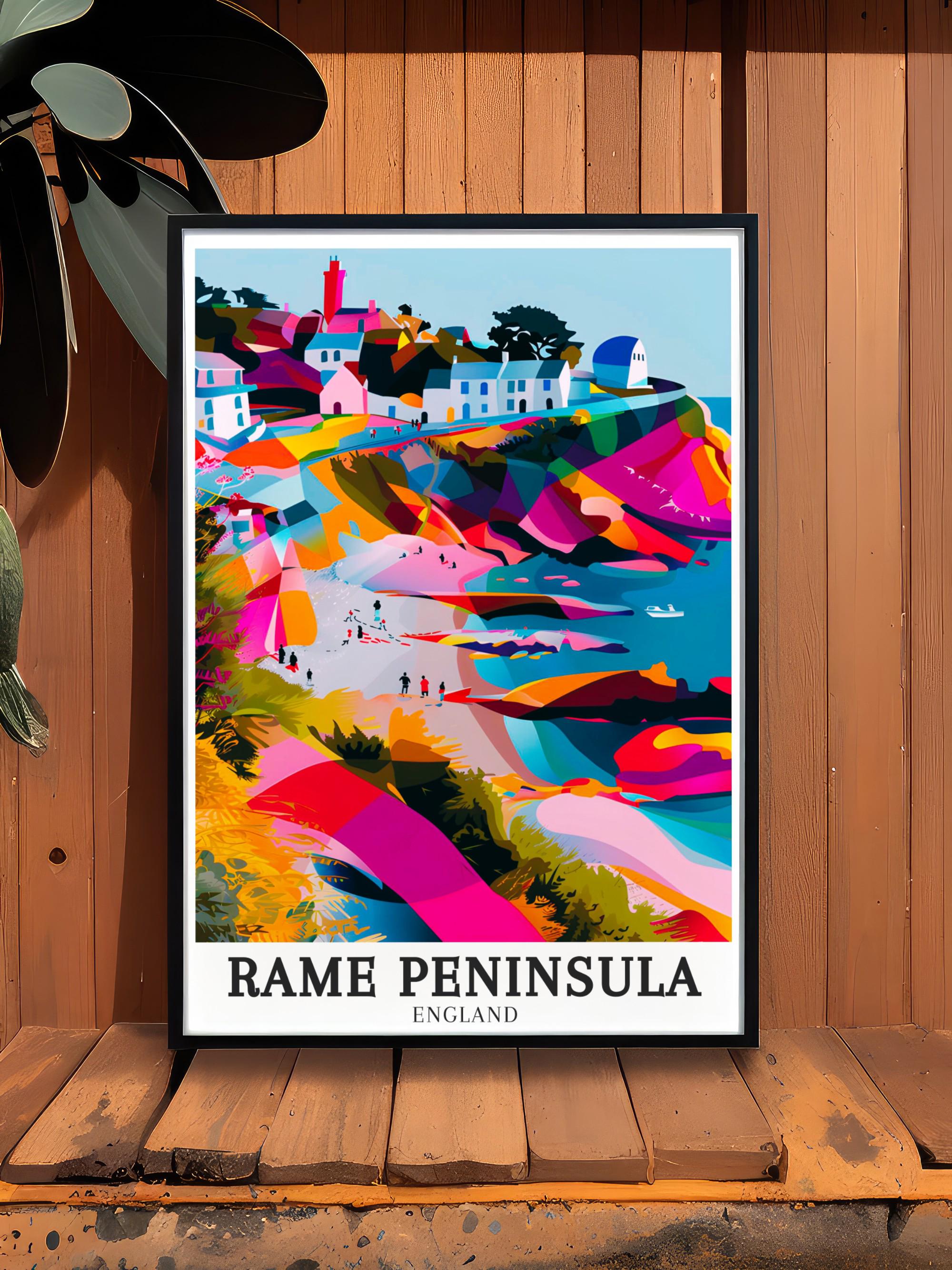 Visit Rame Poster Rame Peninsula Poster Cawsand Beach Travel Print Kingsand Home Decor ...