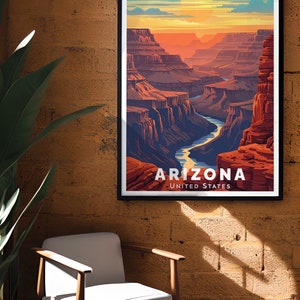 Surprise your loved ones with this Grand Canyon Art Print. Ideal for any occasion, this Arizona Poster showcases the breathtaking beauty of the Grand Canyon, making it a memorable gift for anniversaries, birthdays, and Christmas celebrations.