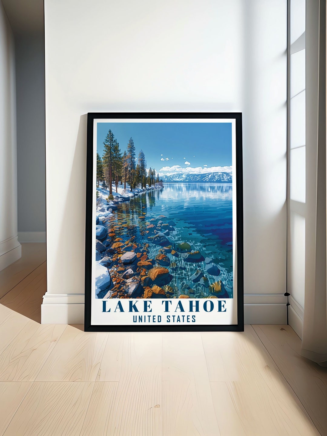 Lake Tahoe Print - Lake Tahoe Poster for Home Decor - Lake Tahoe Wall ...