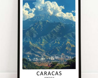 Caracas Poster Venezuela Print Canvas Framed Avila Mountain Wall Art Gift