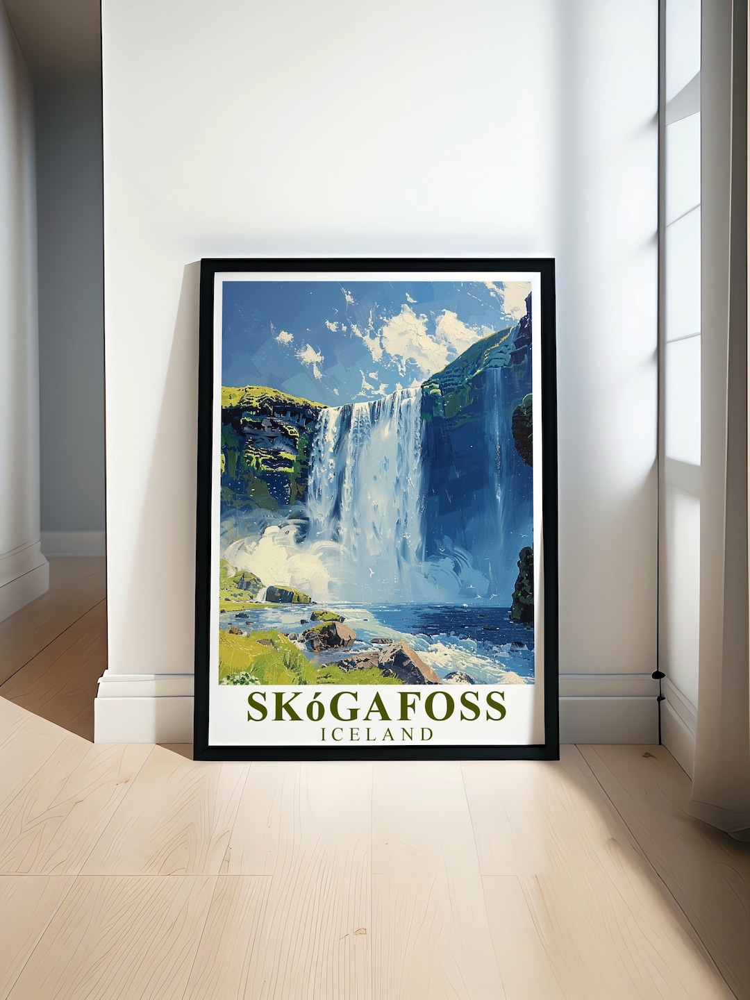 Skogafoss Wall Art - Framed Skogafoss Iceland Print - Skogafoss ...