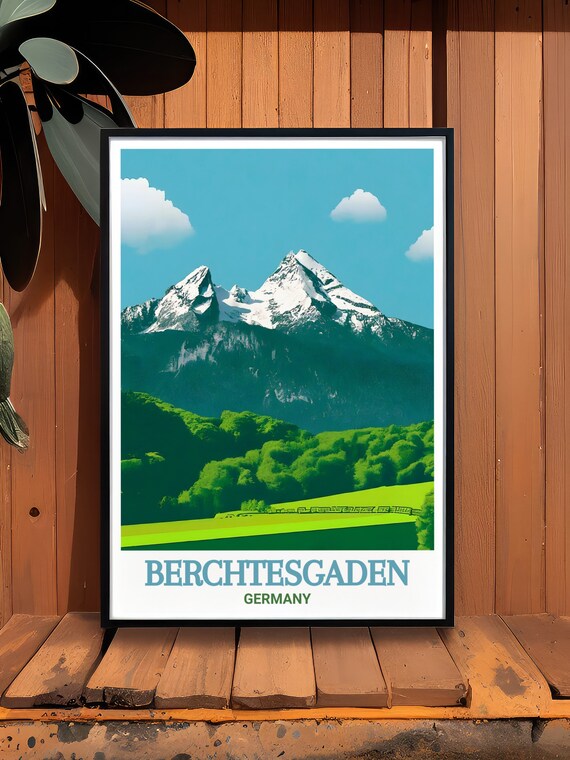 ベルヒテスガーデン ポスター - フレーム入りワッツマン マウンテン