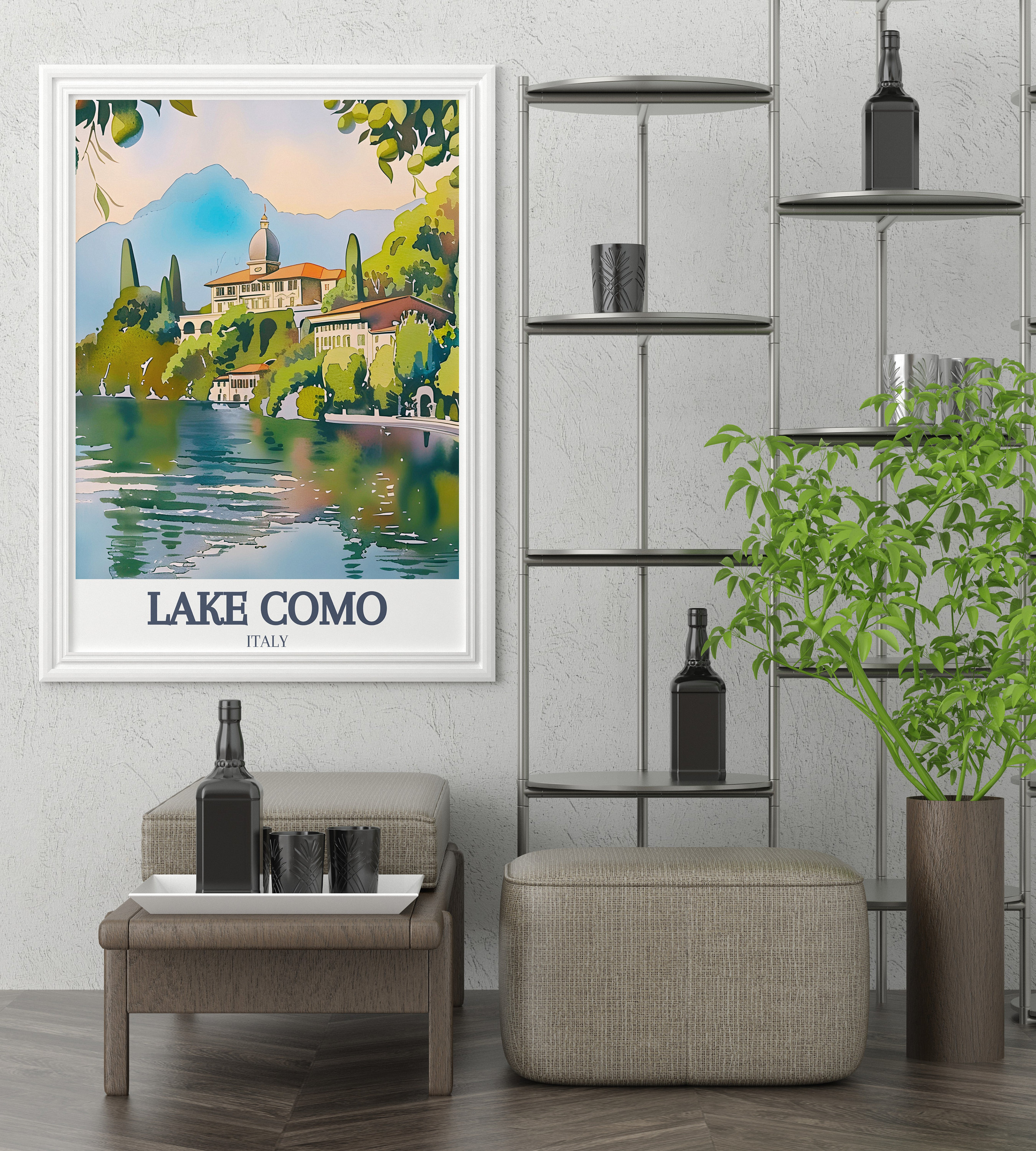 Lake Como Wall Art - Framed Villa Del Balbianello Print - Rhaetian Alps ...
