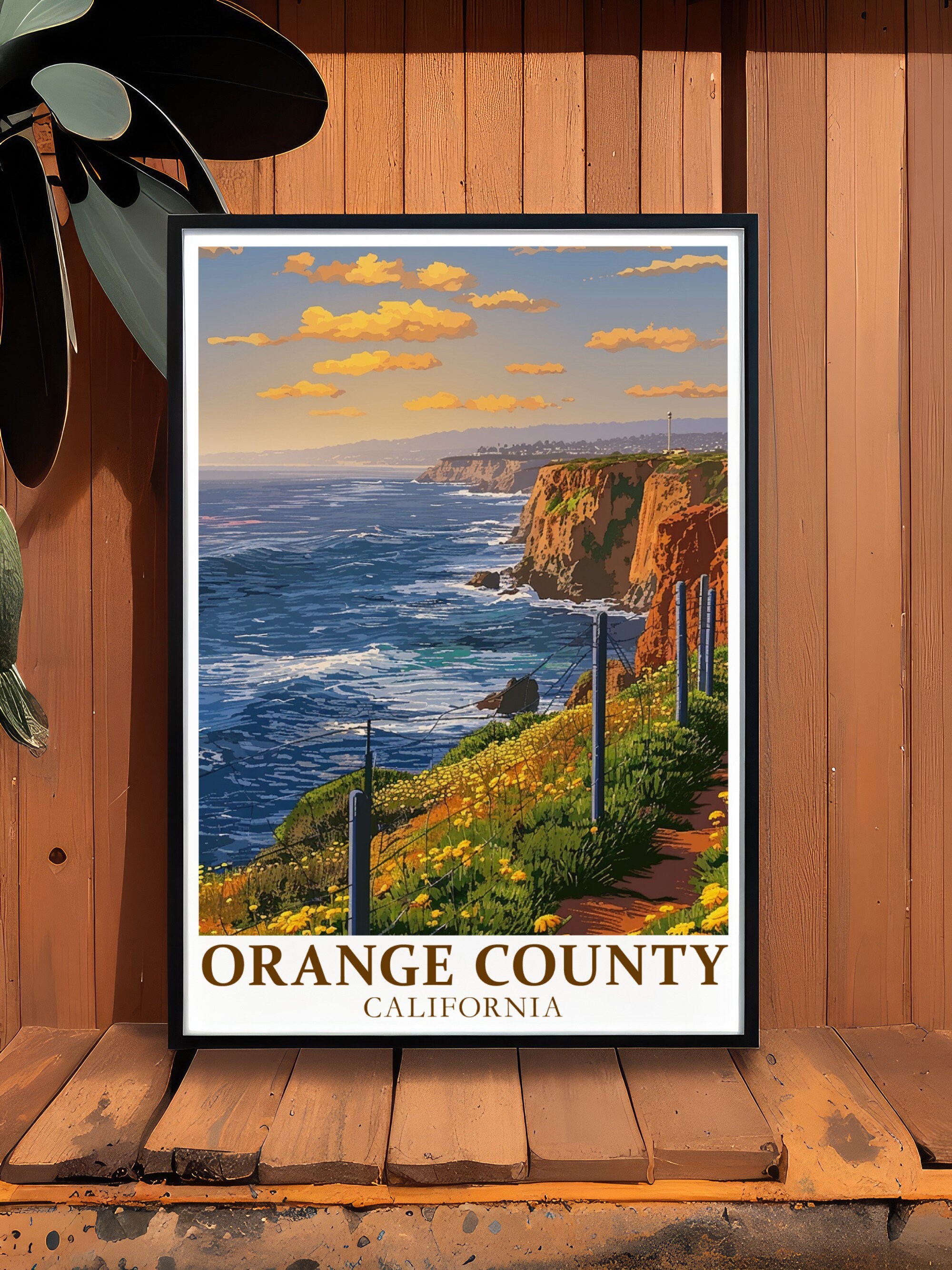 Orange County Poster - Framed Dana Point Headlands Print - Orange ...