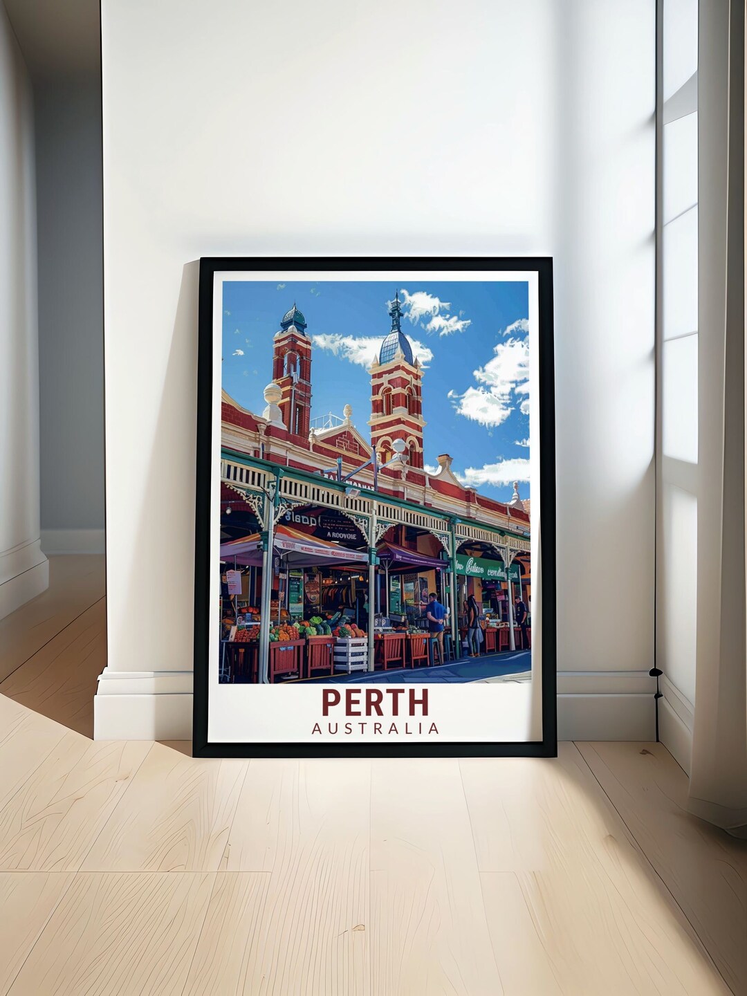 Perth Poster - Framed Posters Perth - Freemantle Markets Art - Perth ...