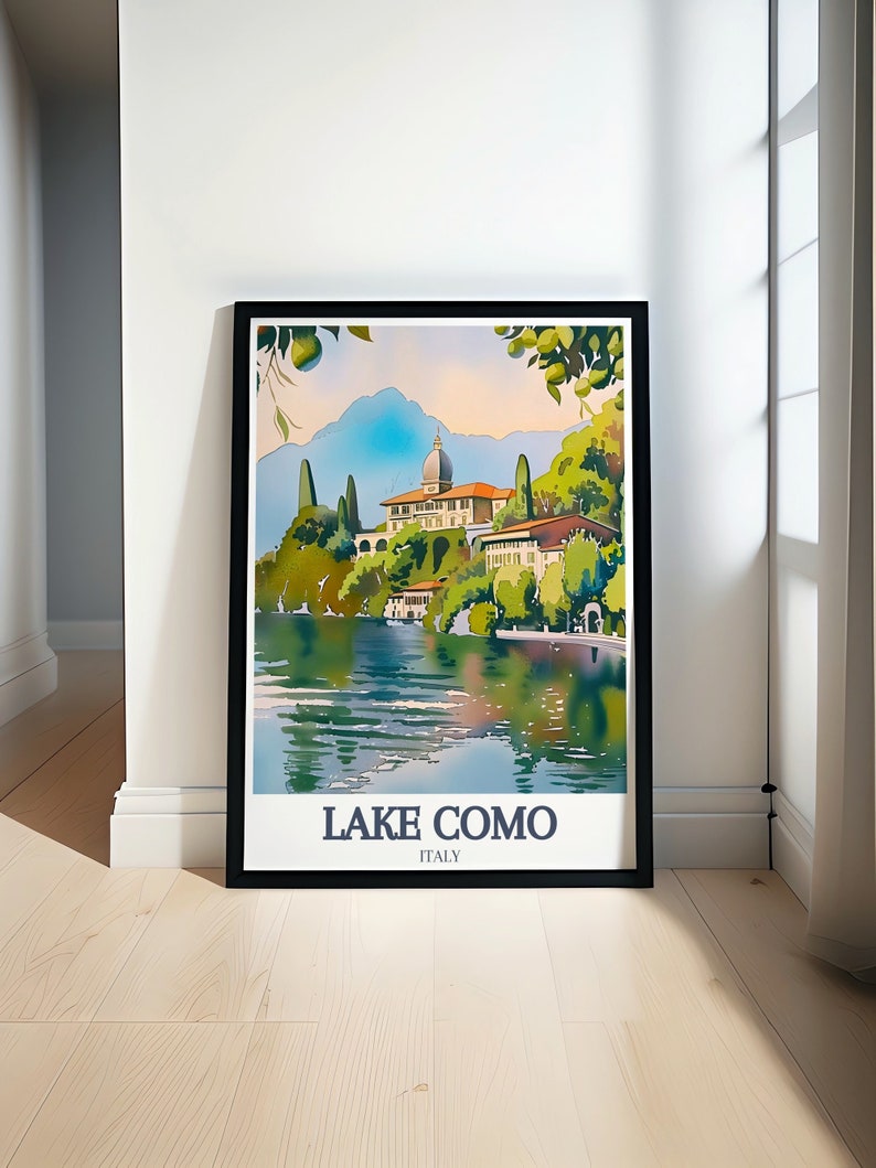 Lake Como Wall Art - Framed Villa Del Balbianello Print - Rhaetian Alps ...