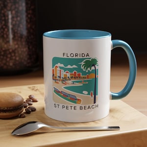 St Pete Beach Mug- St Pete Coffee Mug - Florida Coffee Mug - St Pete Beach Cup - St Pete Art Souvenir - St Pete Beach Gift- St Pete Souvenir