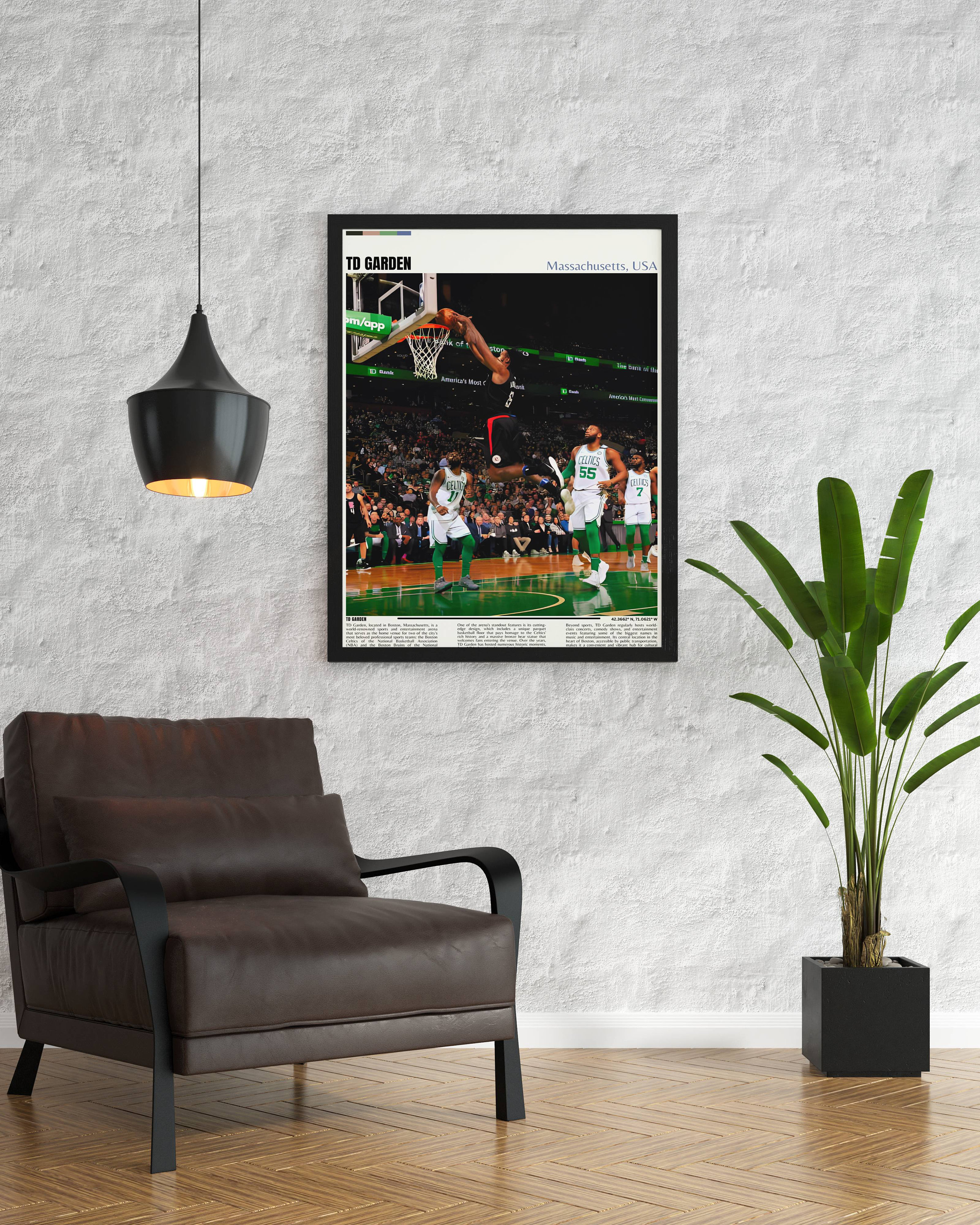 TD Garden Print Boston Celtics Poster NBA Art NBA Arena Poster Td Garden Wall Art Housewarming ...