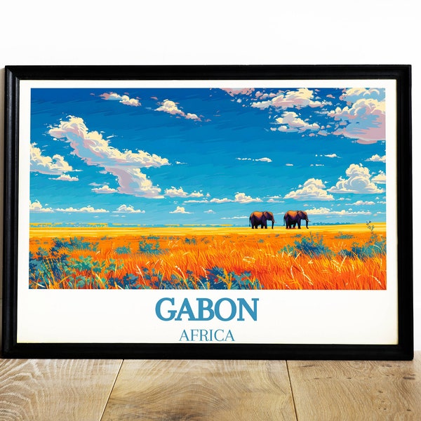 Gabon-Inspired Art Collection- Loango National Park - Africa Art - Lopé National Park Print - National Park Poster