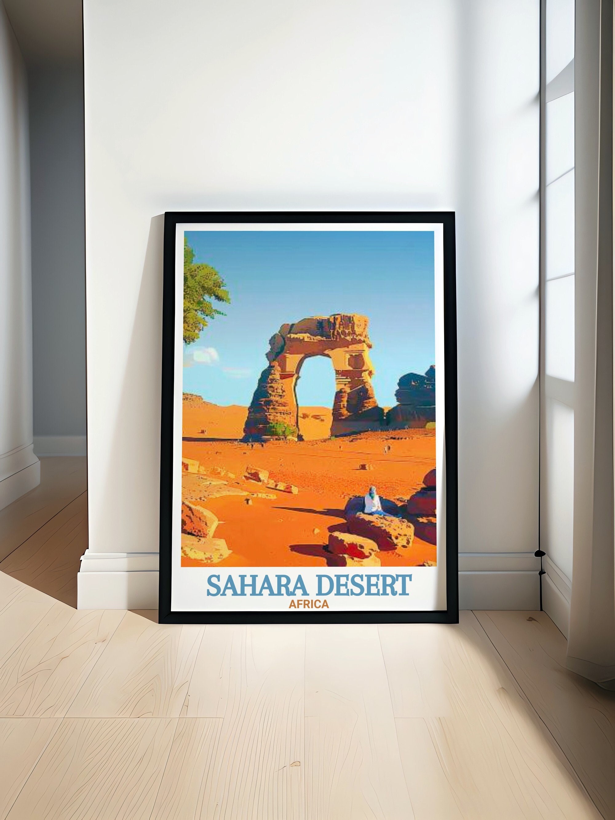 Sahara Wüsten Reisedruck - Tassili n Ajjer Kunst und Geschenke - Afrika Reisegeschenke - Sahara Wüsten Poster und Afrika Wanddekor