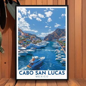 Cabo San Lucas Travel Poster - Marina City Prints - Cabo San Lucas Art ...