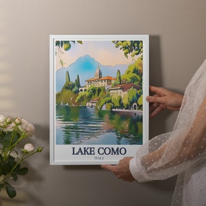 Lake Como Wall Art - Framed Villa Del Balbianello Print - Rhaetian Alps ...