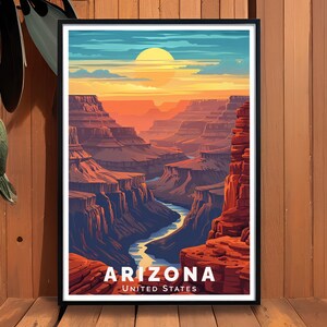 Create a focal point in your home with this captivating Grand Canyon Poster. This Arizona Wall Art features vivid colors and intricate details, celebrating the timeless beauty of the Grand Canyon and adding a touch of sophistication to your decor.