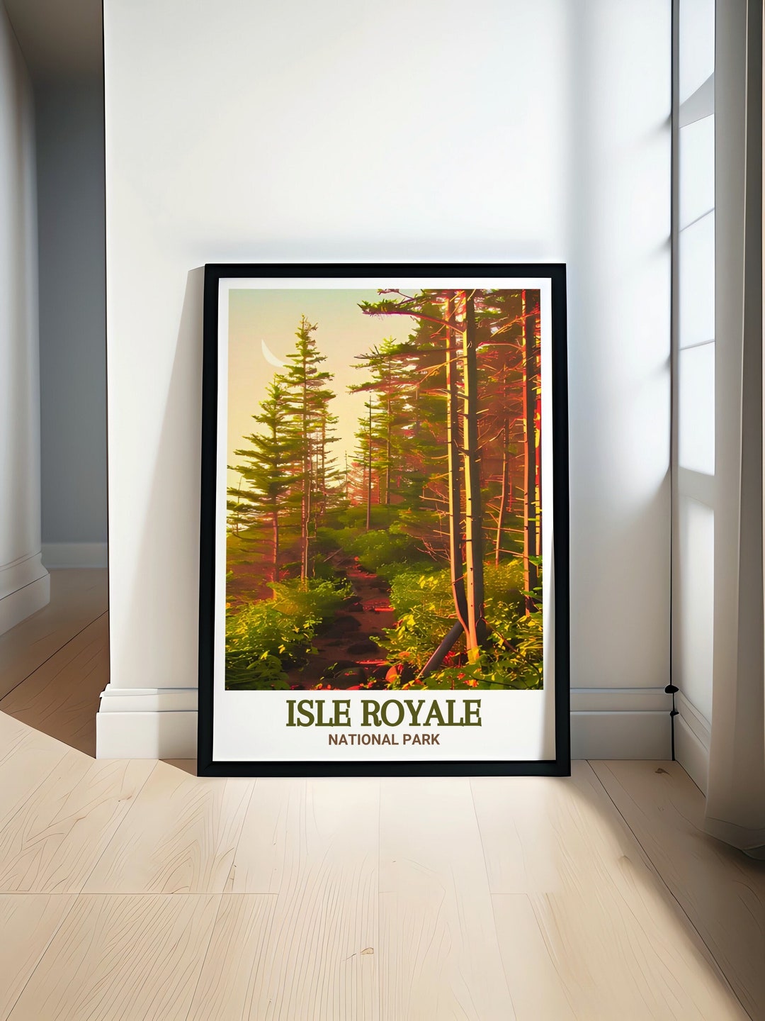 Isle Royale National Park Travel Poster Greenstone Ridge Trail National