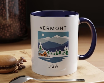 Vermont Mug - Vermont Coffee Mug - Vermont Art Mug - Vermont Souvenir - Vermont Gift Mug - Vermont Travel Mug - Vermont Mountain Mug