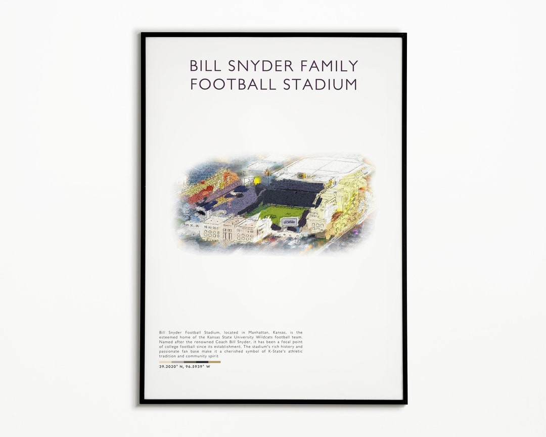 Bill Snyder Family Football Stadium Poster Kansas State Wildcats Print