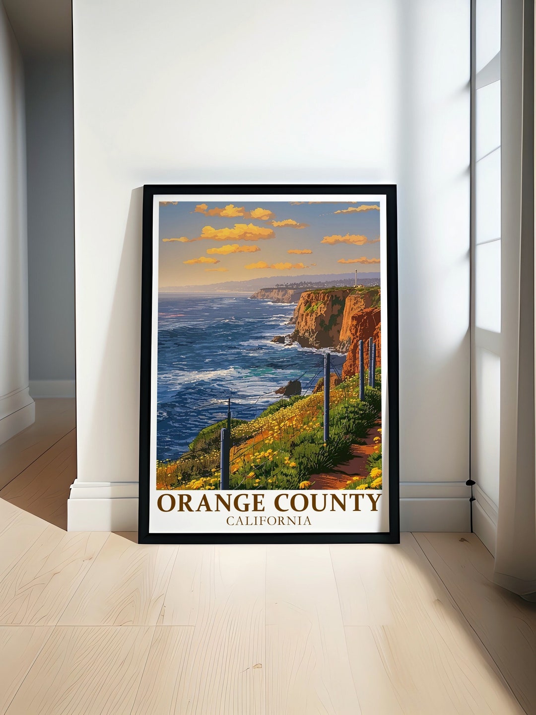 Orange County Poster - Framed Dana Point Headlands Print - Orange ...
