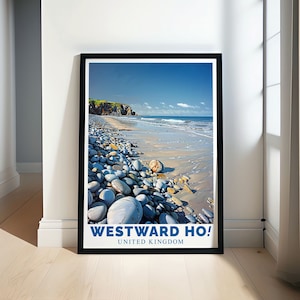Westwaarts Ho! Poster ingelijste Pebble Ridge poster - Westward Ho! Canvas - Westward Ho! Muurkunst - Westward Ho! Cadeaus - Westward Ho! Souvenir