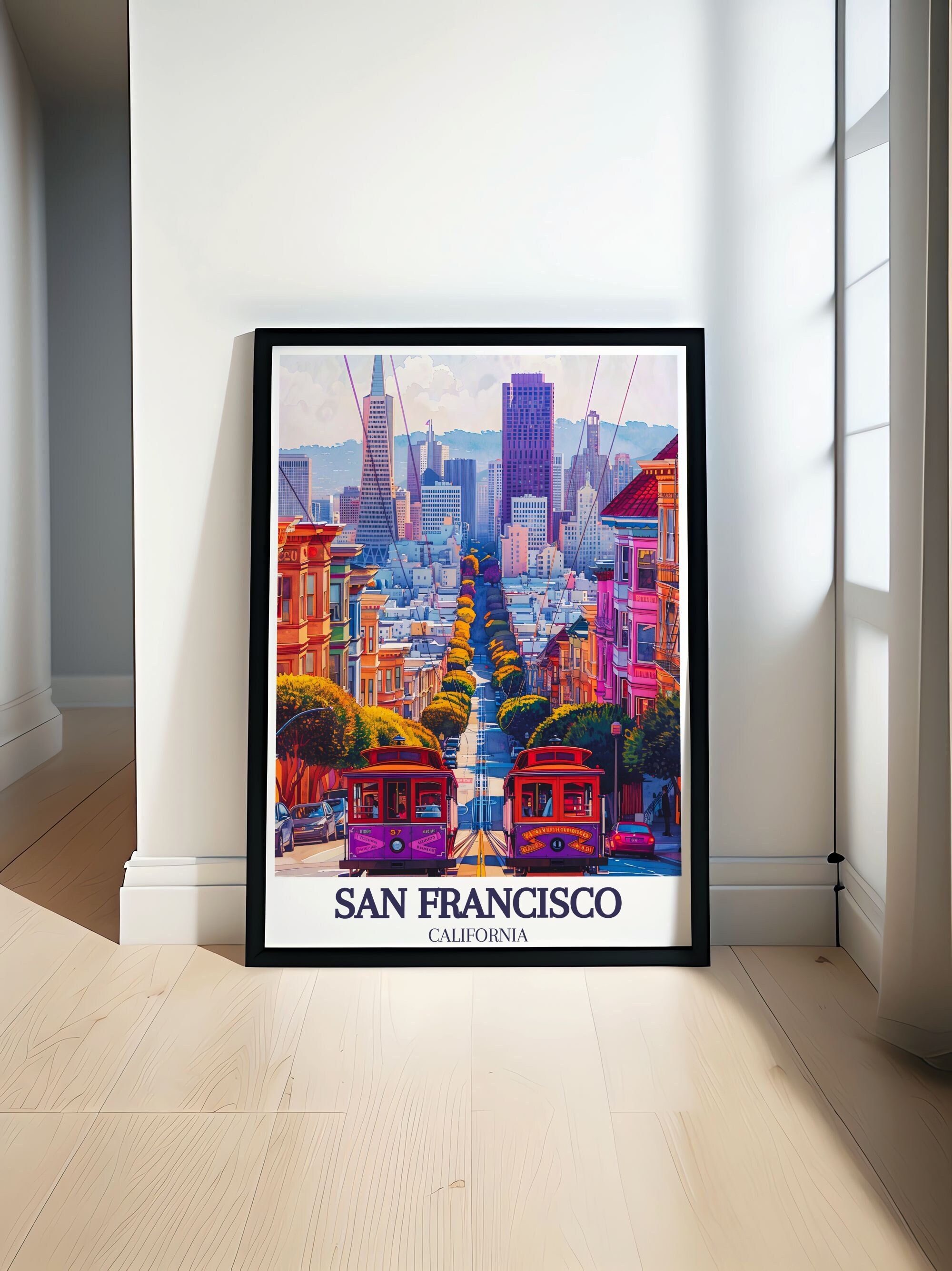 San Francisco Travel Print - Taylor Street Golden Gate Bridge Prints and Posters - Taylor Street Golden Gate Bridge Artwork - California Art