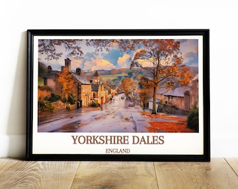 Yorkshire Dales Travel Print, Travel Poster of Yorkshire Dales, England, Yorkshire Dales Art, Yorkshire Dales Gift, Wall Art Print