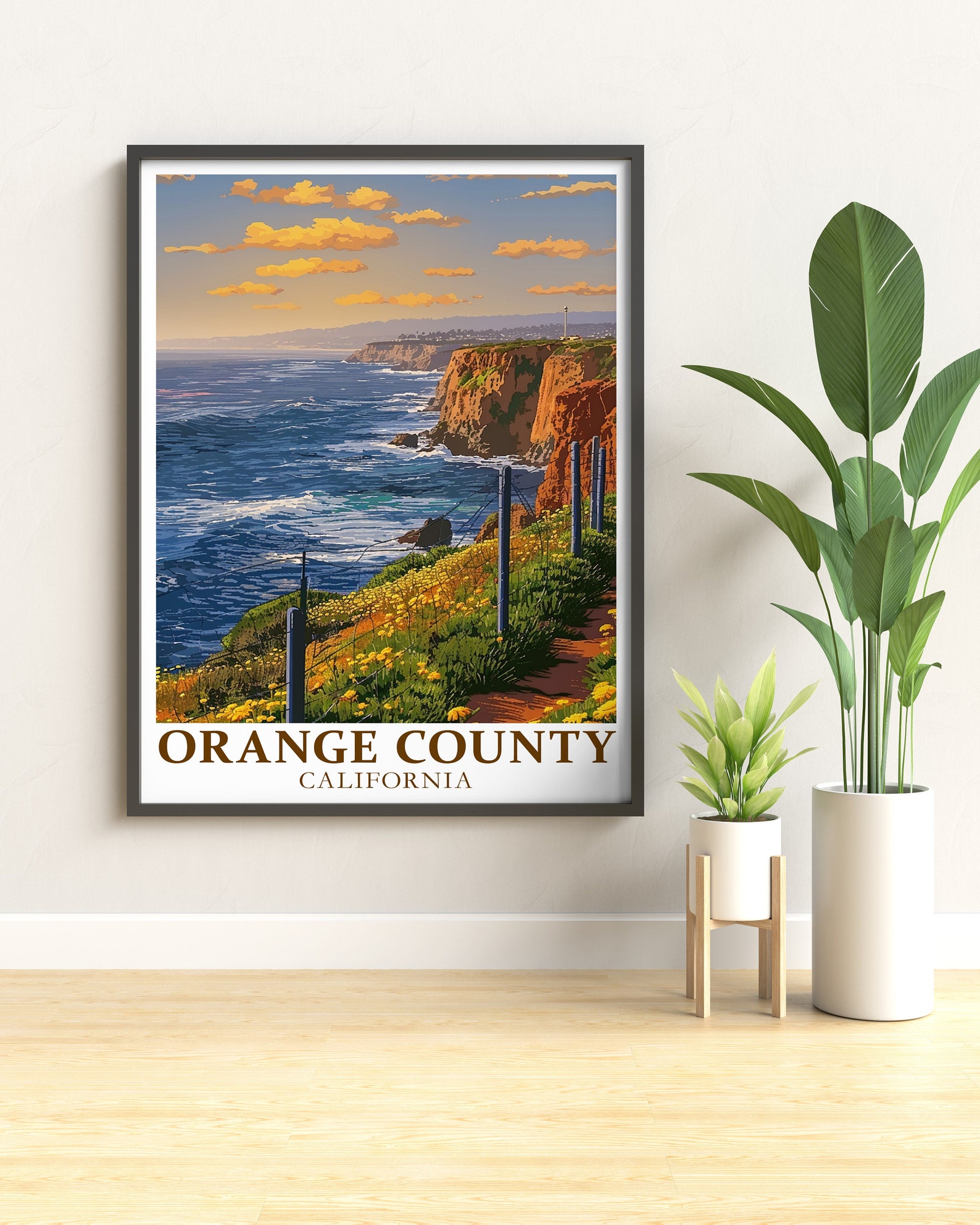 Orange County Poster - Framed Dana Point Headlands Print - Orange ...