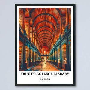Trinity College Library Dublin Art Print | Old Library Book Poster | Ireland Heritage Wall Decor