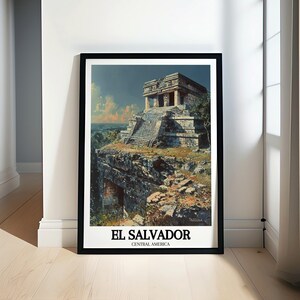 El Salvador Poster - Framed Tazumal Ruins Print -  Ancient Maya Structures - El Salvador Art - Parque Arqueológico Tazumal Canvas Print