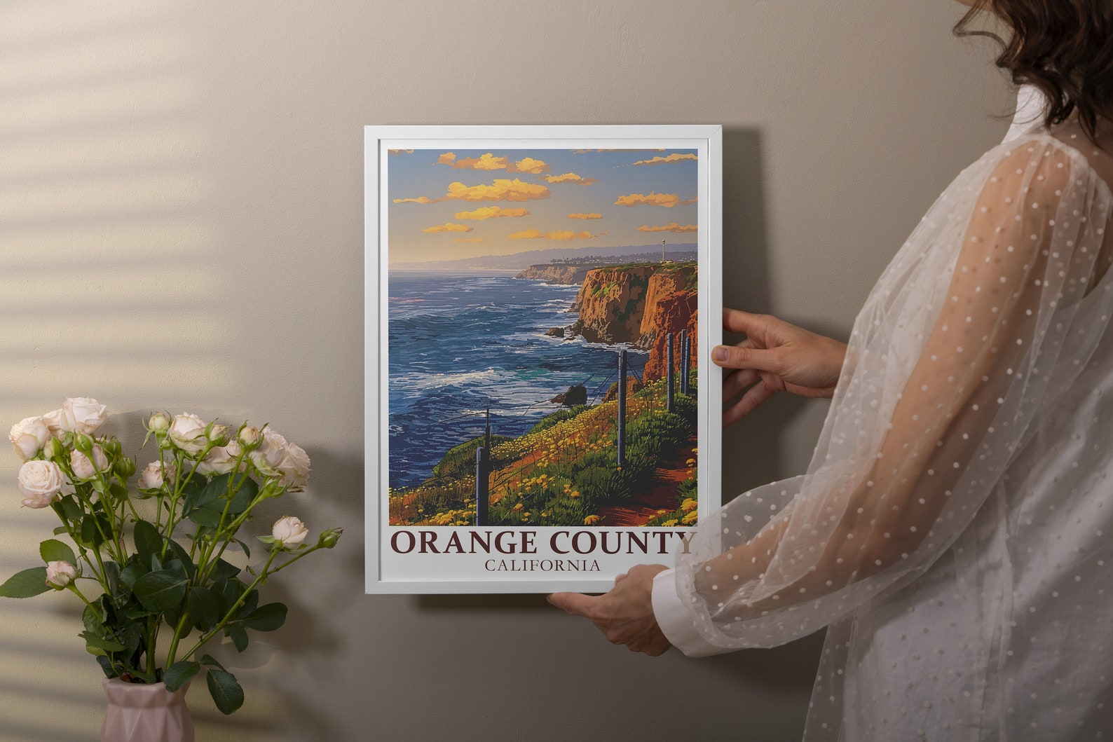 Orange County Poster - Framed Dana Point Headlands Print - Orange ...