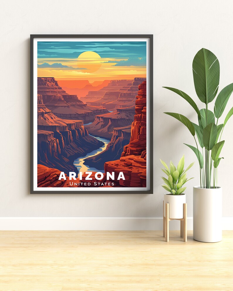 Elevate your home decor with this exquisite Grand Canyon Poster. Ideal for any room, this Arizona Art Print captures the breathtaking views and rich colors of the Grand Canyon, adding a touch of adventure and elegance to your living space.